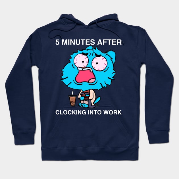 Clocking Into Work Hoodie by Whitelaw Comics